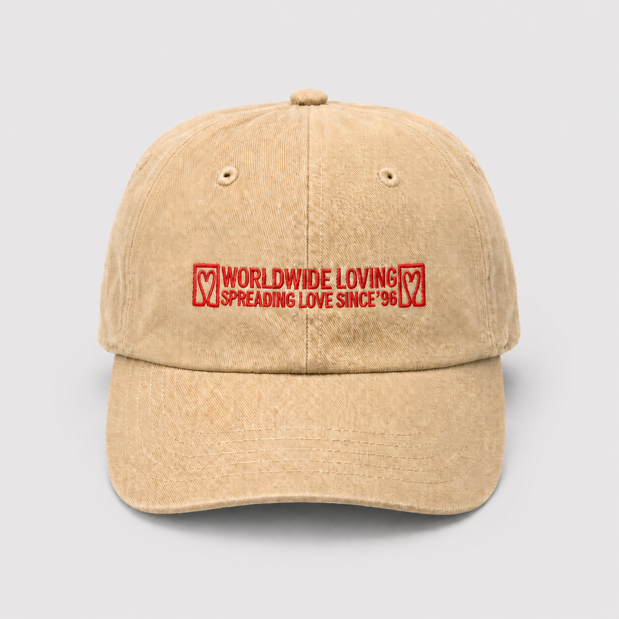 Weltweite liebevolle Mütze beige